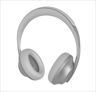 The Bose Noise Cancelling Headphones 700 in luxe silver set against a white background.