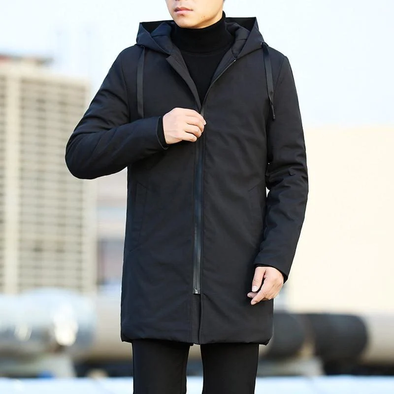 A stylish men's hooded coat by Birmon Clothing, perfect for warmth and comfort.