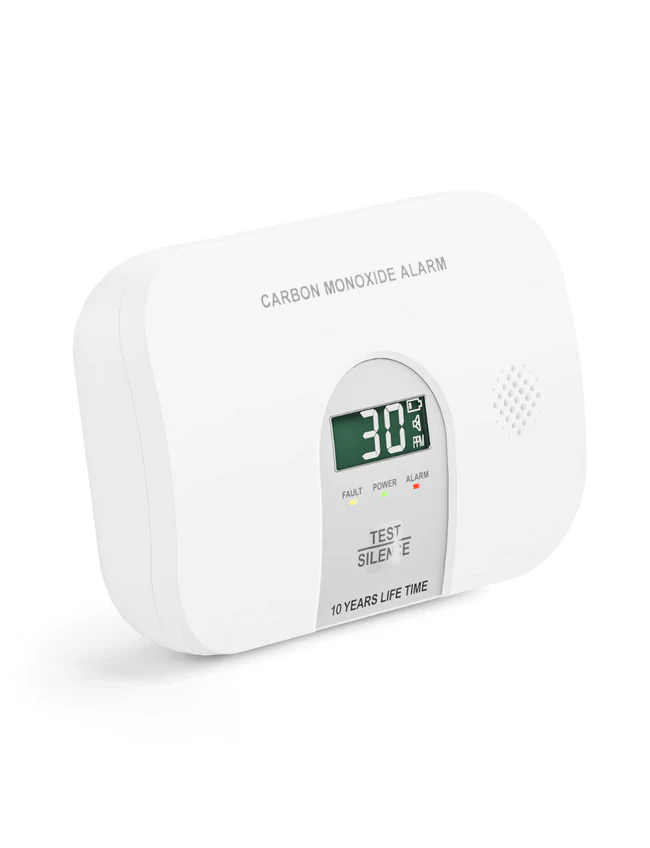 Stay protected with a carbon monoxide detector that sounds an alarm when dangerous levels are detected.
