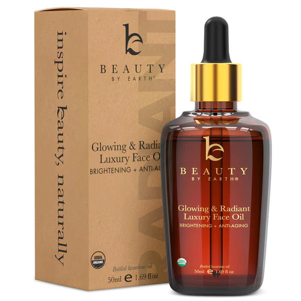 Beauty By Earth - Glowing & Radiant Luxury Face Oil: A natural, organic facial oil that gives your skin a radiant and glowing appearance.