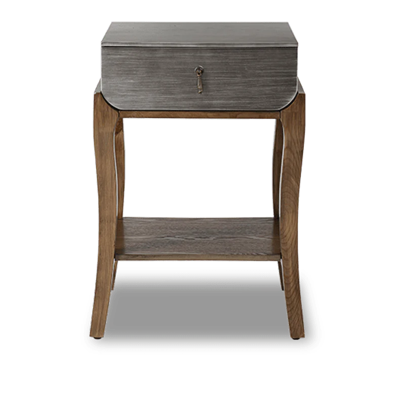 A compact nightstand with a single drawer and an open shelf, perfect for keeping your essentials close at hand.