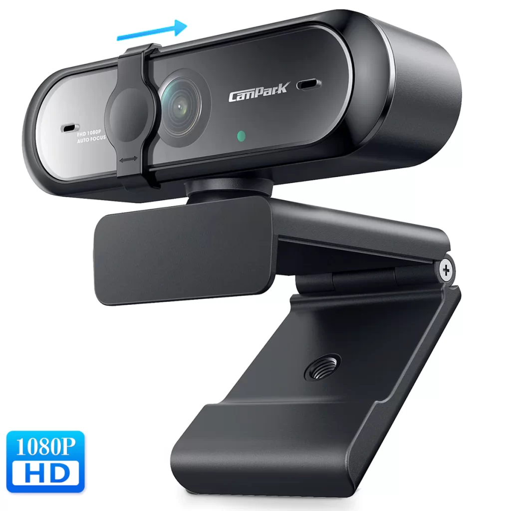 CamPark PC02 Webcam: Crystal clear 1080p HD webcam for all your video needs. Perfect for online meetings and video chats!