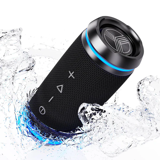 Experience music like never before with the HD77 Portable Bluetooth Speaker from TREBLAB. It's waterproof, so you can enjoy your favorite tunes even with water splashing on it!
