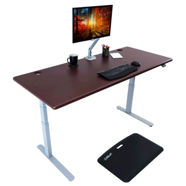 A clutter-free computer desk with a sleek keyboard and mouse, ready for work or play.