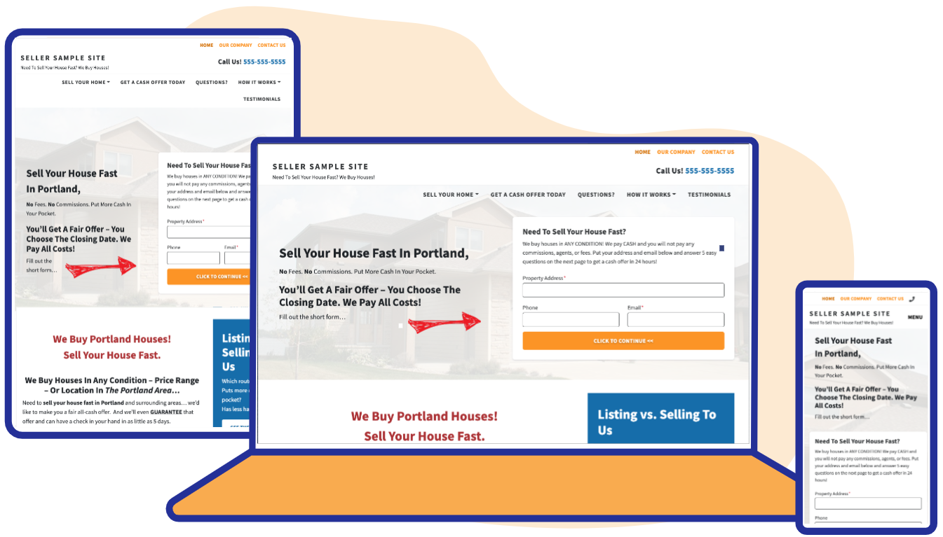 A screenshot of Carrot's website builder, optimized for lead generation in real estate, from its website.
