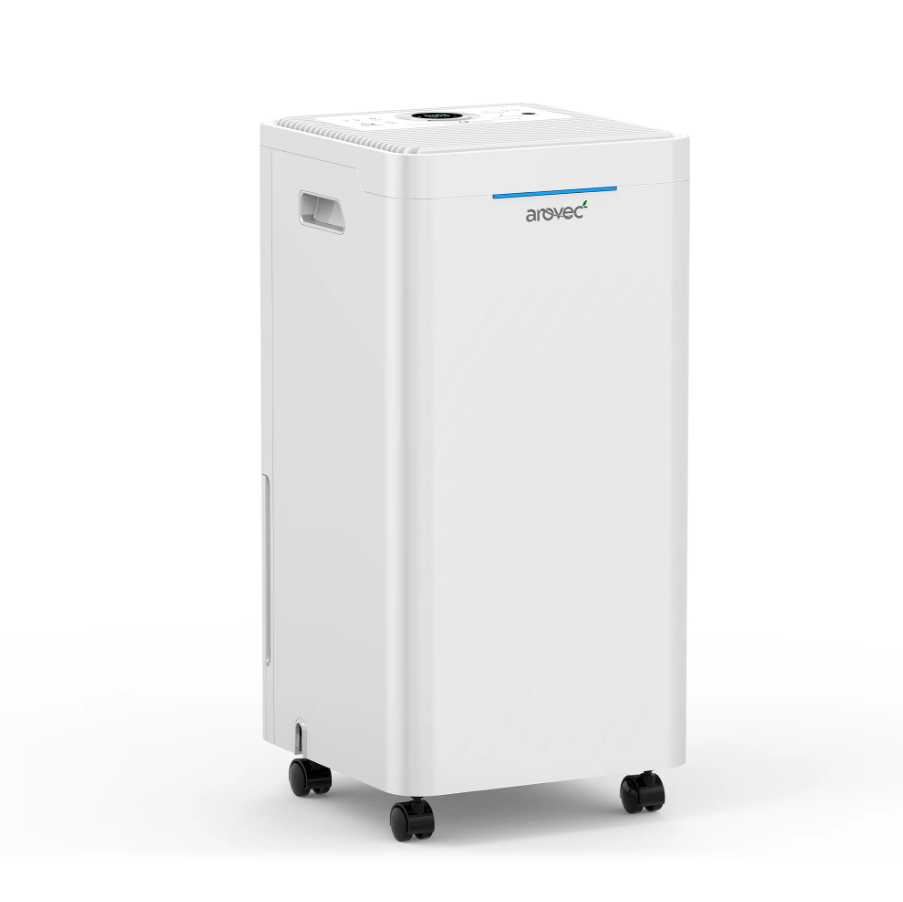Image of the AROVEC Smart Dehumidifier & Air Purifier 2-in-1 with intelligent humidity control, continuous drain, quiet night mode, and HEPA filtration, recommended as the best dehumidifier for mold prevention.